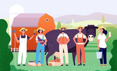 家畜喂奶饲养人类的动物穿着与自然相近的帽子和从事工作的快乐男子养牛照顾牲畜的农场民照顾与牲畜隔离的病媒